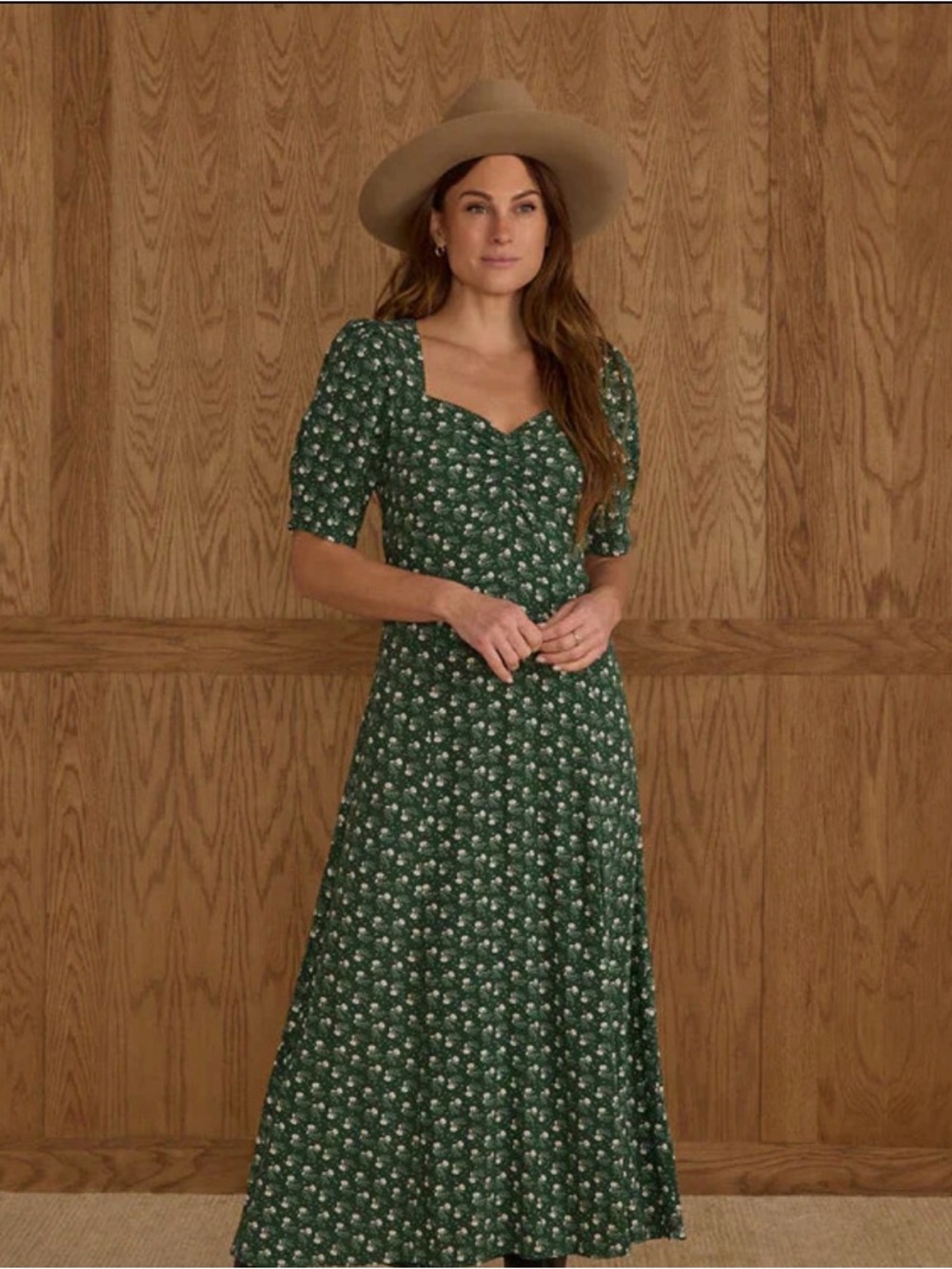 Rylee + Cru Forest Green Floral Maxi Dress